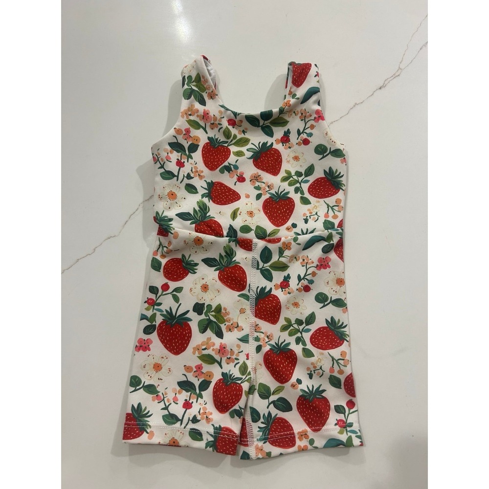 Little One Shop Athletic Baby Toddler Romper 12-18 Months Strawberries & Flowers
